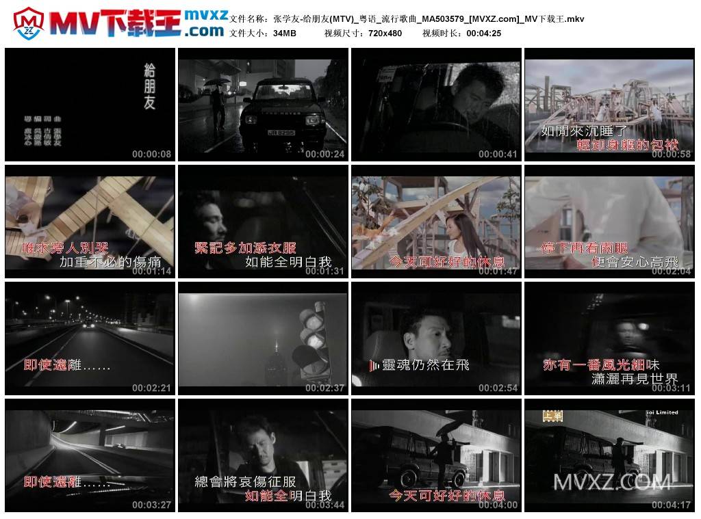 张学友-给朋友(MTV)_粤语_流行歌曲_MA503579